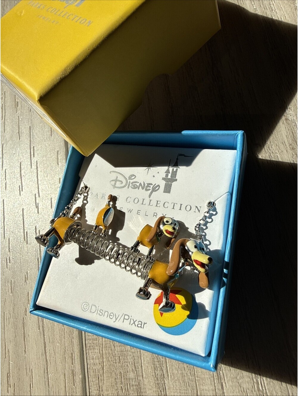 Disney Parks Collection Toy Story Slinky Dog Necklace And Earrings Silver NWT